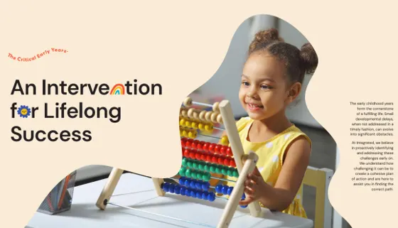 Integrated Therapy brochure page: An Intervention for Lifelong Success — The Critical Early Years